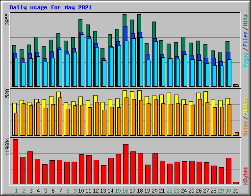 Daily usage for May 2021