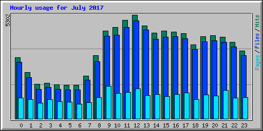 Hourly usage for July 2017