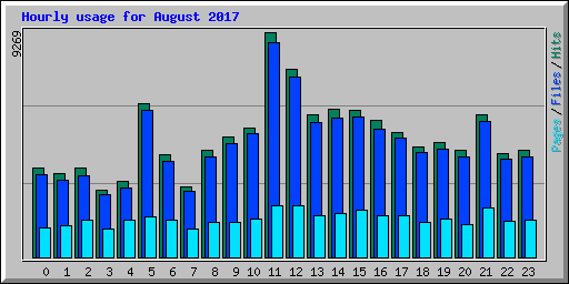 Hourly usage for August 2017