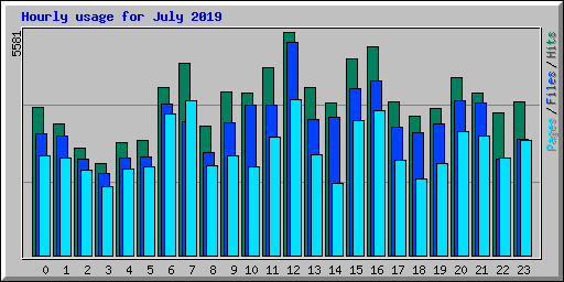 Hourly usage for July 2019