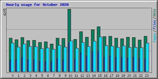 Hourly usage for October 2020